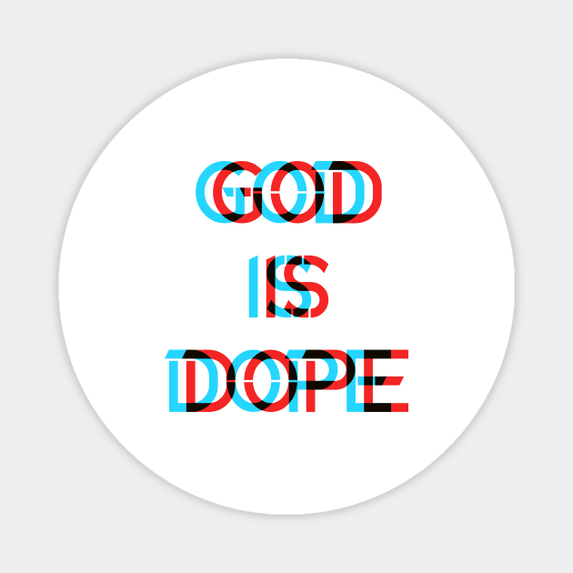 GOD IS DOP , Christian Jesus Faith Believer , optical illusion Magnet by shirts.for.passions